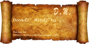 Donkó Mihály névjegykártya