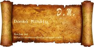 Donkó Mihály névjegykártya